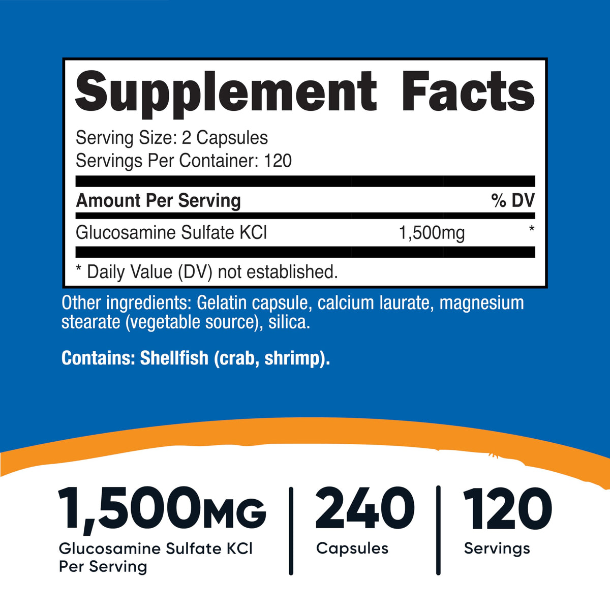Nutricost Glucosamine sulfate capsules en bouteille