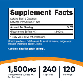 Nutricost Glucosamine sulfate capsules en bouteille