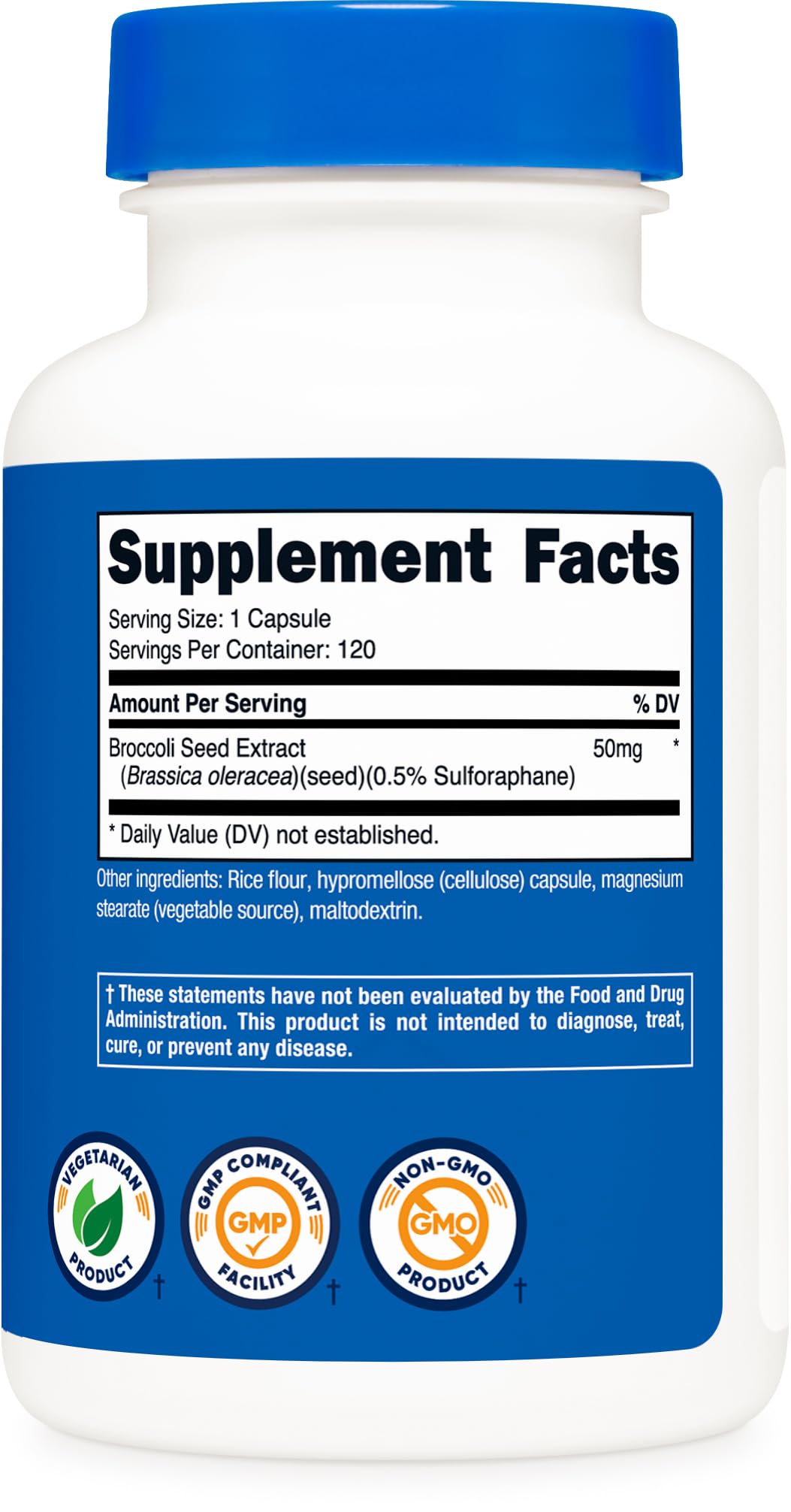 Nutricost Glucosinolates de Sulforaphane 120 Capsules avec un verre d'eau