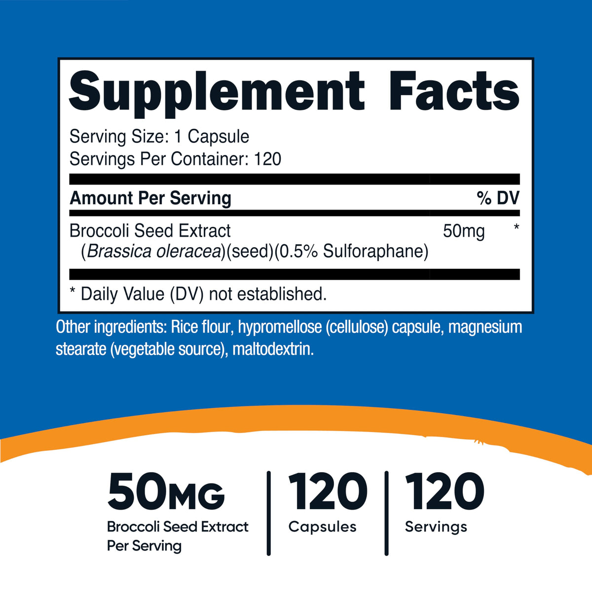 Nutricost Glucosinolates de Sulforaphane 120 Capsules emballage