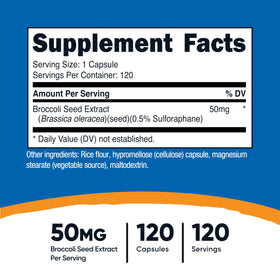 Nutricost Glucosinolates de Sulforaphane 120 Capsules emballage