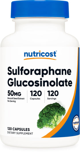 Nutricost Glucosinolates de Sulforaphane 120 Capsules vue de face