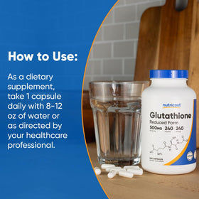 Nutricost Glutathion 500mg étiquette du produit