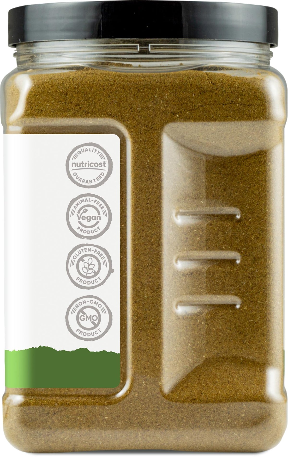 Nutricost Graines de Céleri Moulu 890g sur une table avec ingrédients