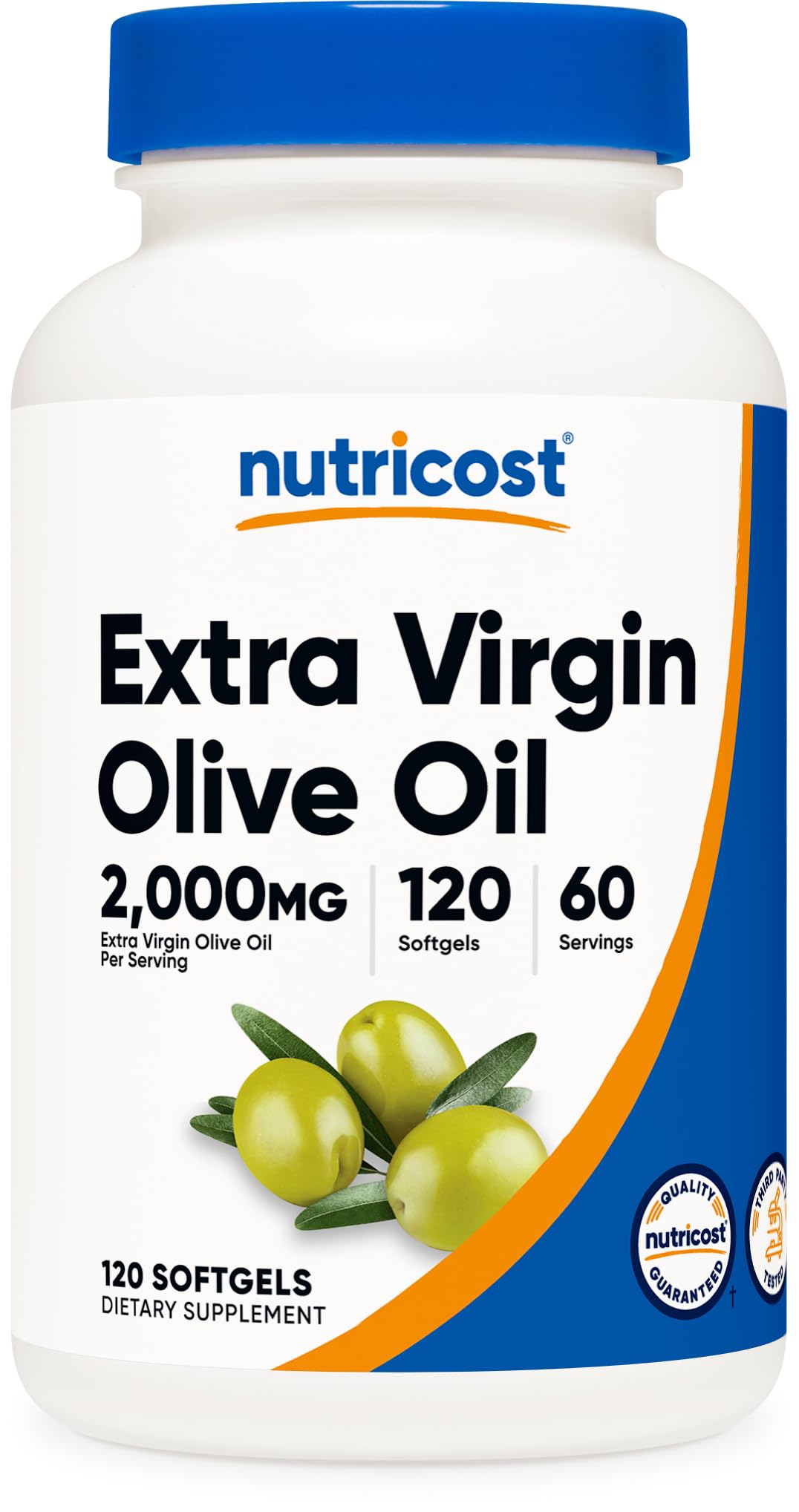 Nutricost huile d'olive extra vierge 2000mg gélules front view