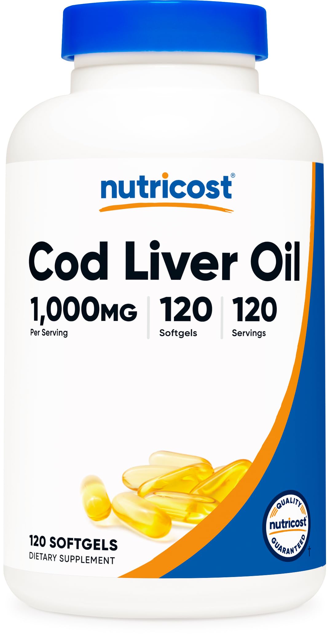 Nutricost Huile de Foie de Morue 1000mg flacon avant