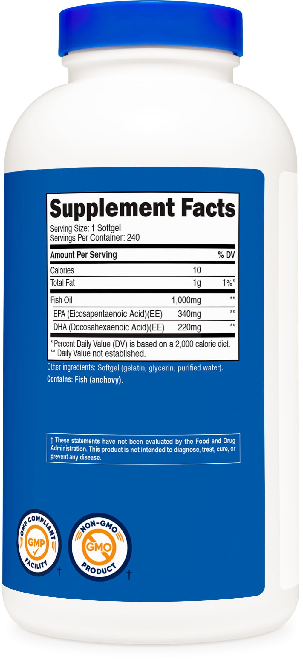Nutricost Huile de Poisson Omega 3 bouteille ouverte