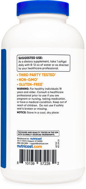 Nutricost Huile de Poisson Omega 3 prise quotidienne