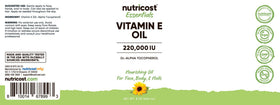 Nutricost Huile de Vitamine E 230000 UI étiquette