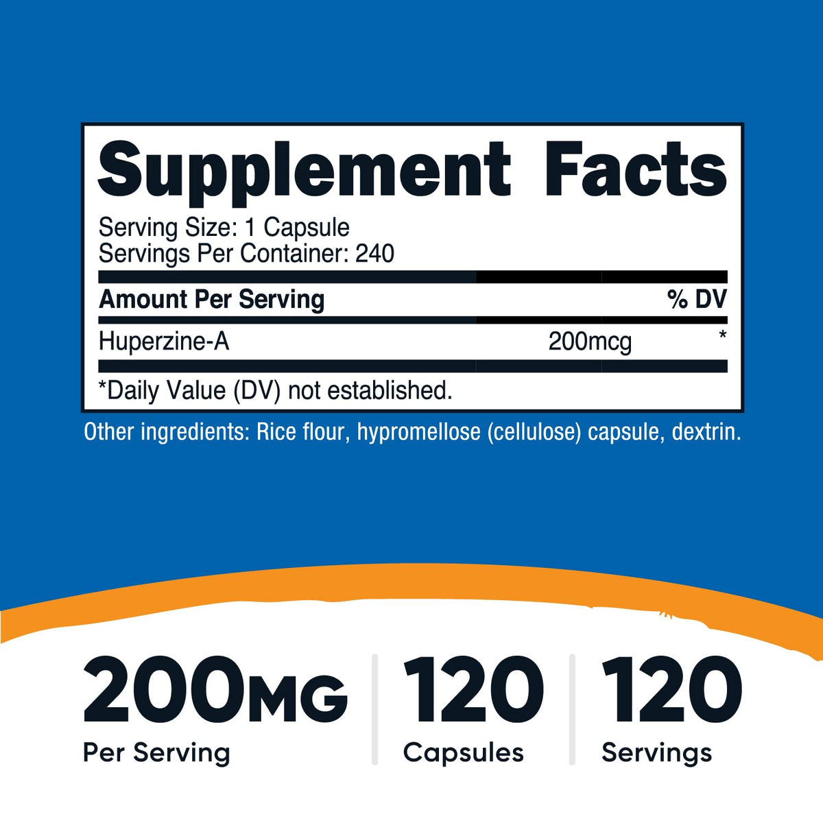 Nutricost Huperzine A Capsules bottle label close-up