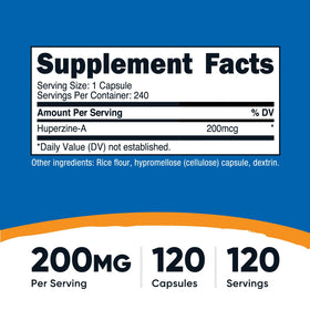 Nutricost Huperzine A Capsules bottle label close-up