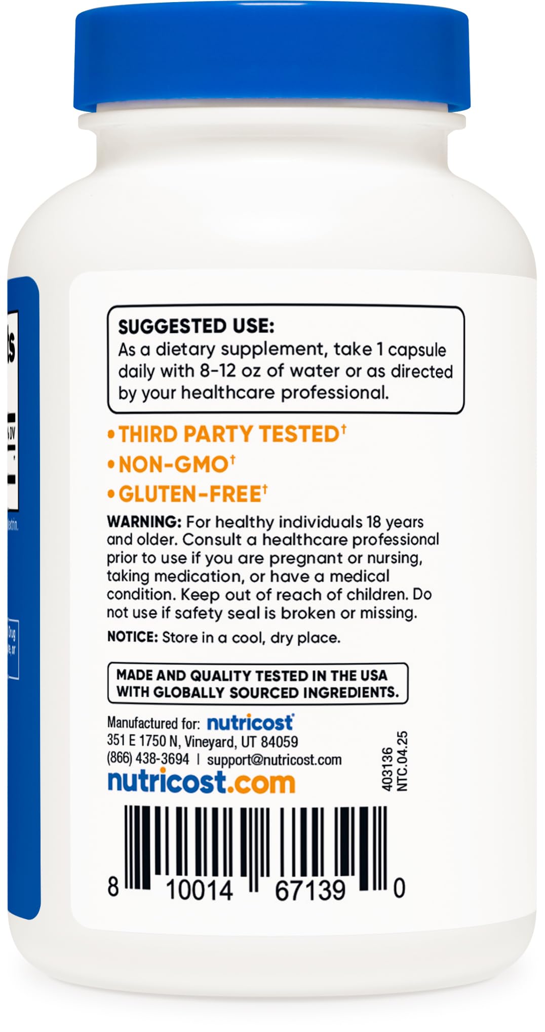 Nutricost Huperzine A Capsules with a measuring spoon