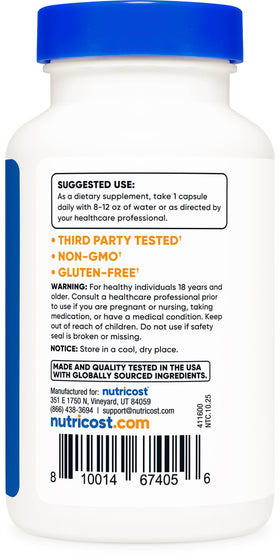 Nutricost Isoflavones de Soja avec une présentation de capsules sur une table