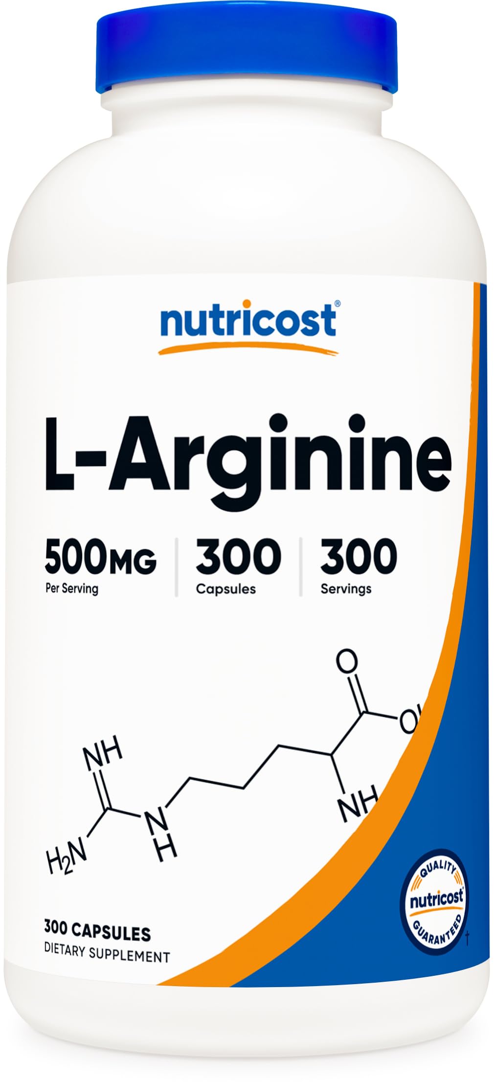 Nutricost L-Arginine 500mg capsules végétariennes, flacon ouvert