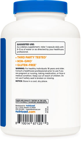 Nutricost L-Arginine L-Citrulline bottle with label
