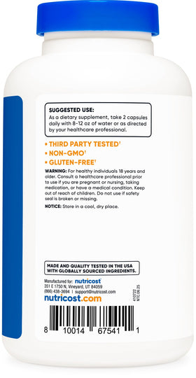 Nutricost L-Citrulline, étiquette du produit
