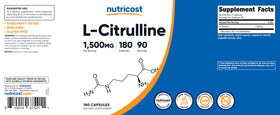 Nutricost L-Citrulline, flacon ouvert avec capsules
