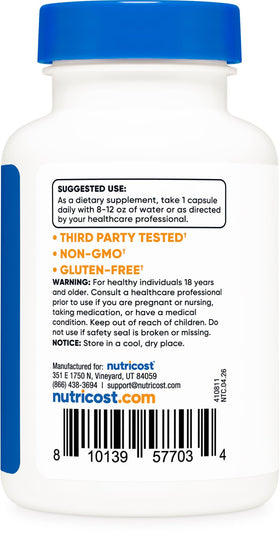 Nutricost L-Ergothioneine avec des champignons en arrière-plan