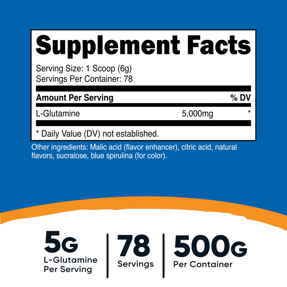 Nutricost L-Glutamine Poudre 500g avec mesurette