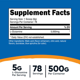 Nutricost L-Glutamine Poudre 500g avec mesurette