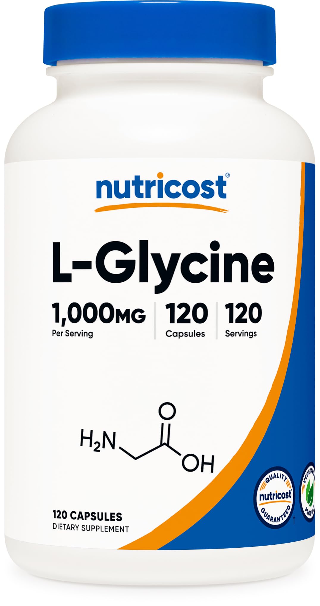 Nutricost L-Glycine 1000mg 120 capsules vue avant