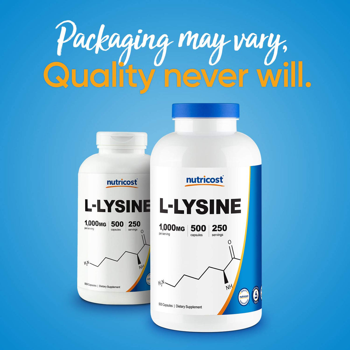 Nutricost L-Lysine 1000mg étiquette de produit
