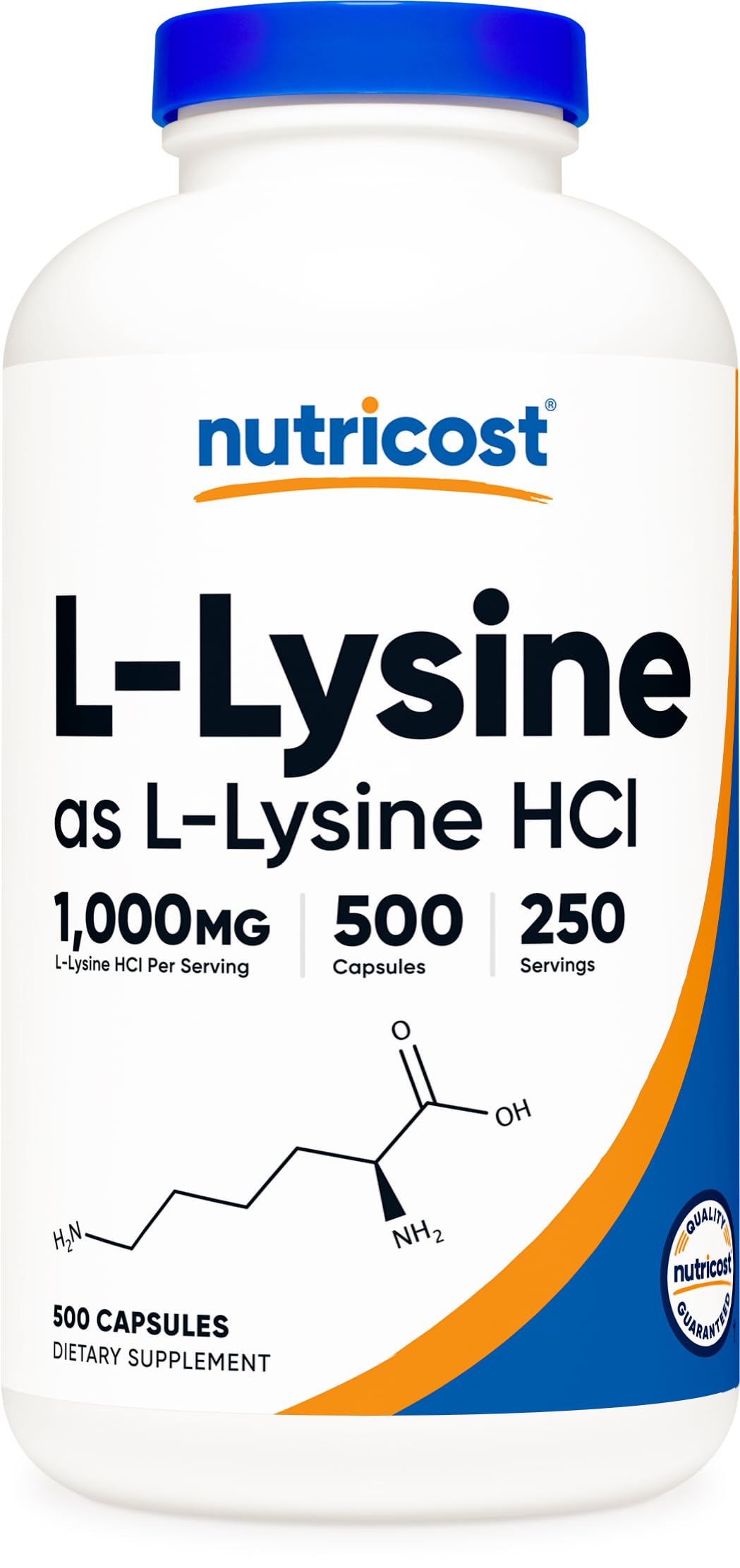 Nutricost L-Lysine 1000mg flacon avec 500 capsules