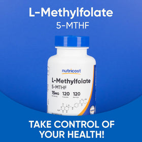 Nutricost L-Méthylfolate 120 Capsules vue latérale