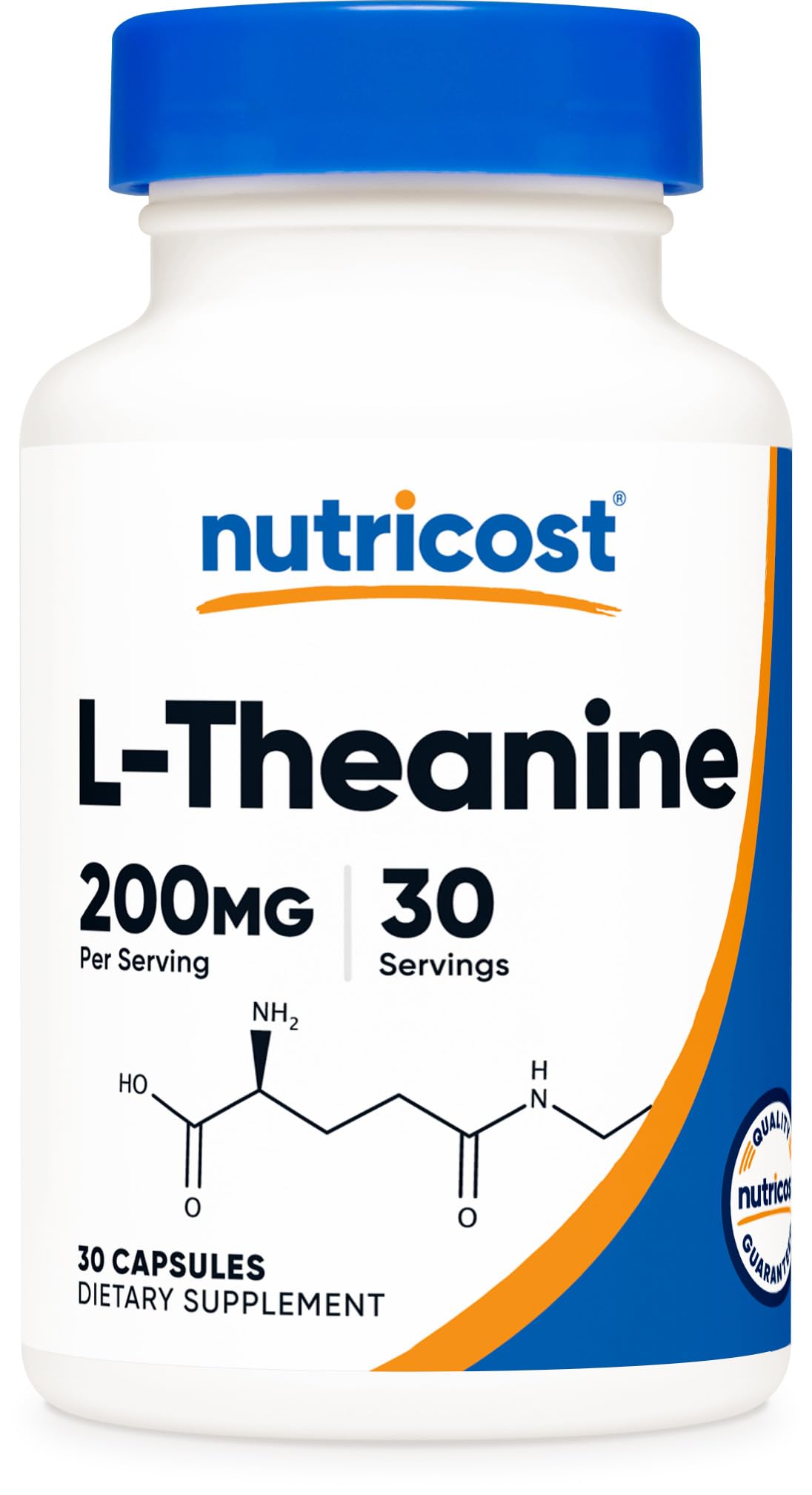 Nutricost L-Theanine 200mg 30 Capsules vue de face
