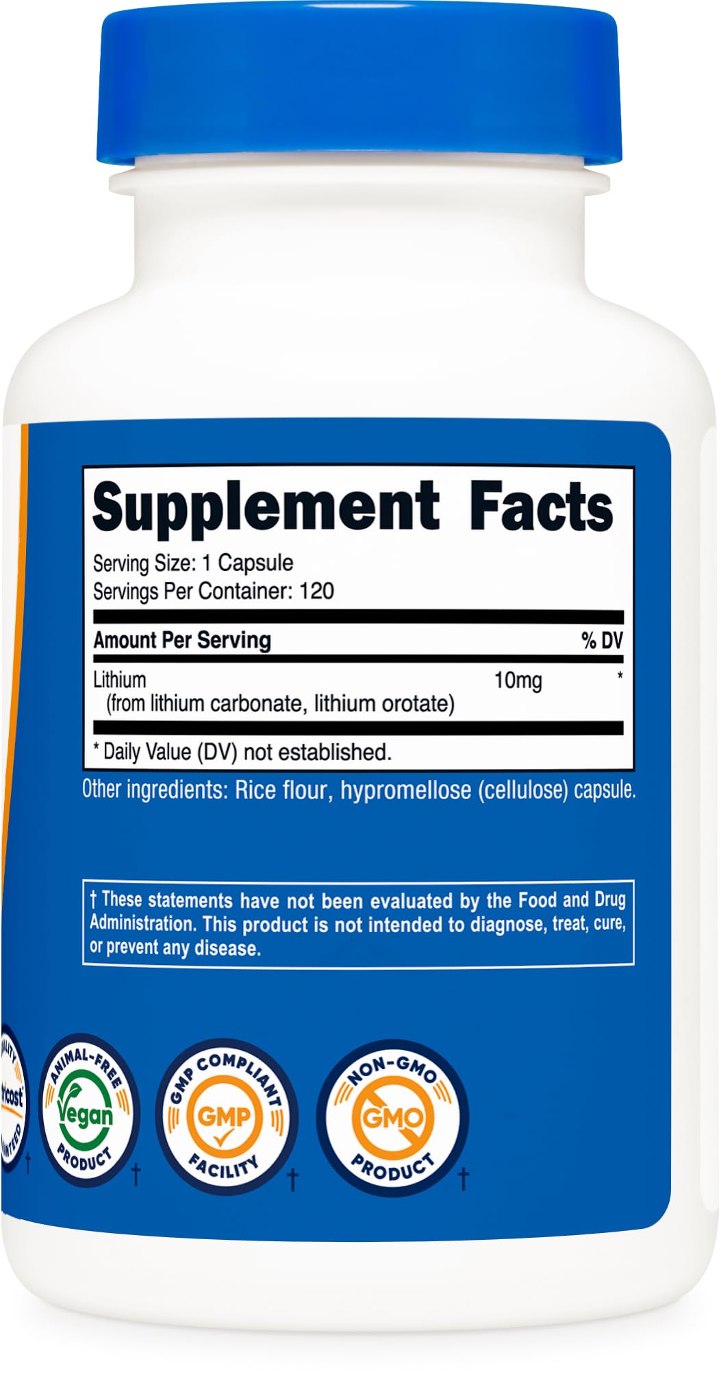 Nutricost Lithium Orotate 10mg 120 Capsules en lifestyle