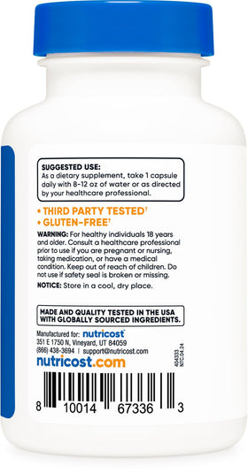 Nutricost Lithium Orotate 5mg avec étiquette clairement visible