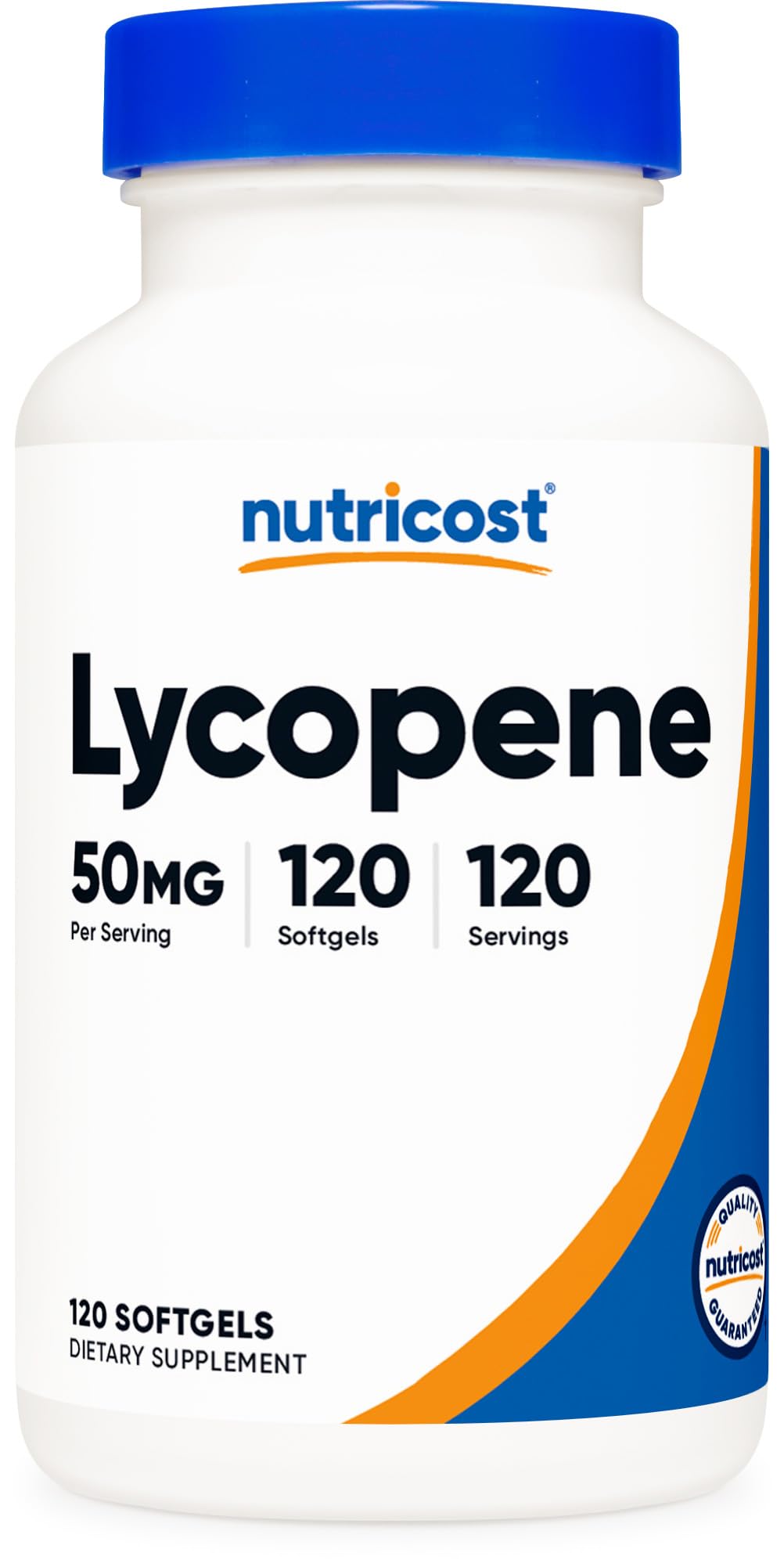 Nutricost Lycopène 50mg Softgels vue de face avec étiquette