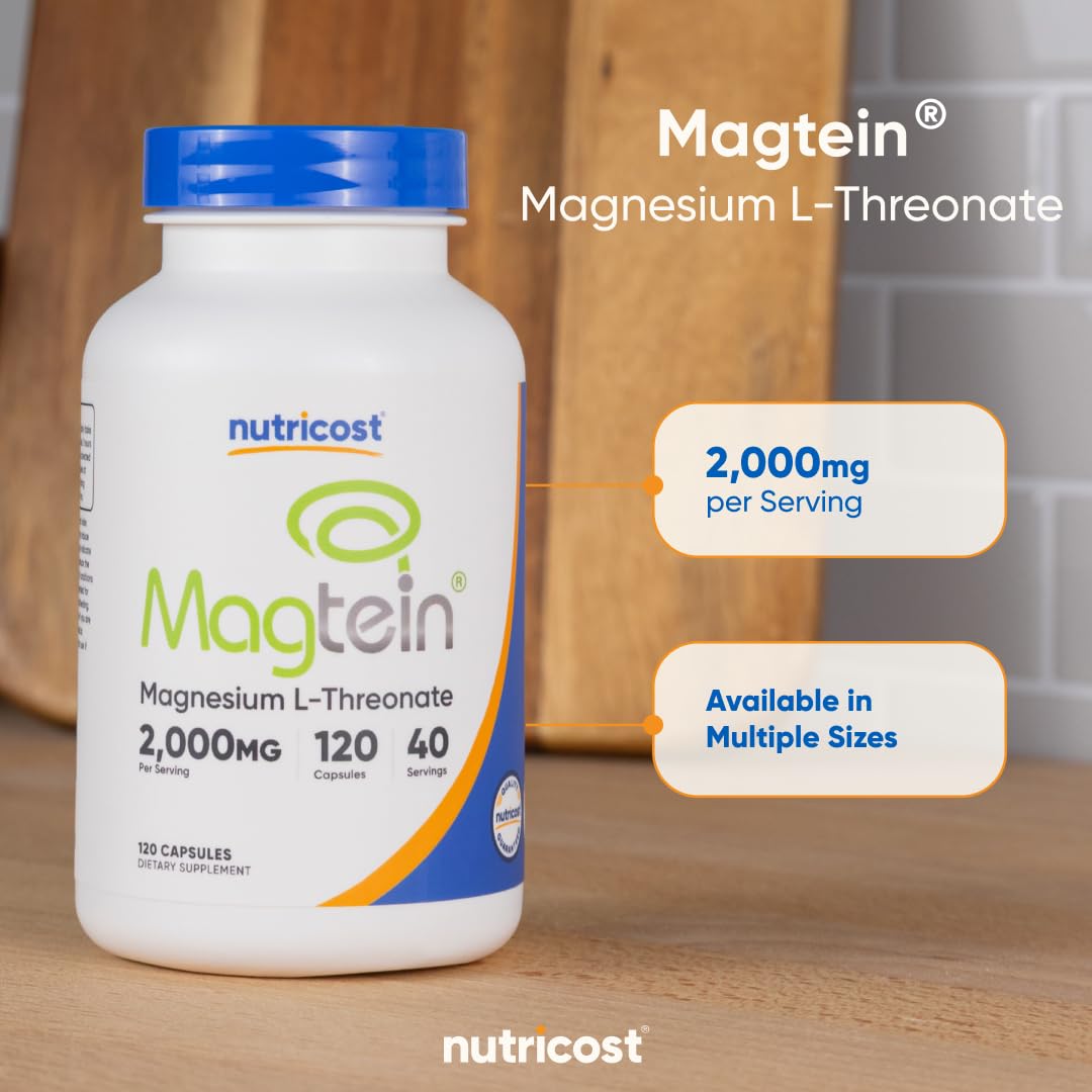 Nutricost Magnésium L-Thréonate 2000mg flacon ouvert
