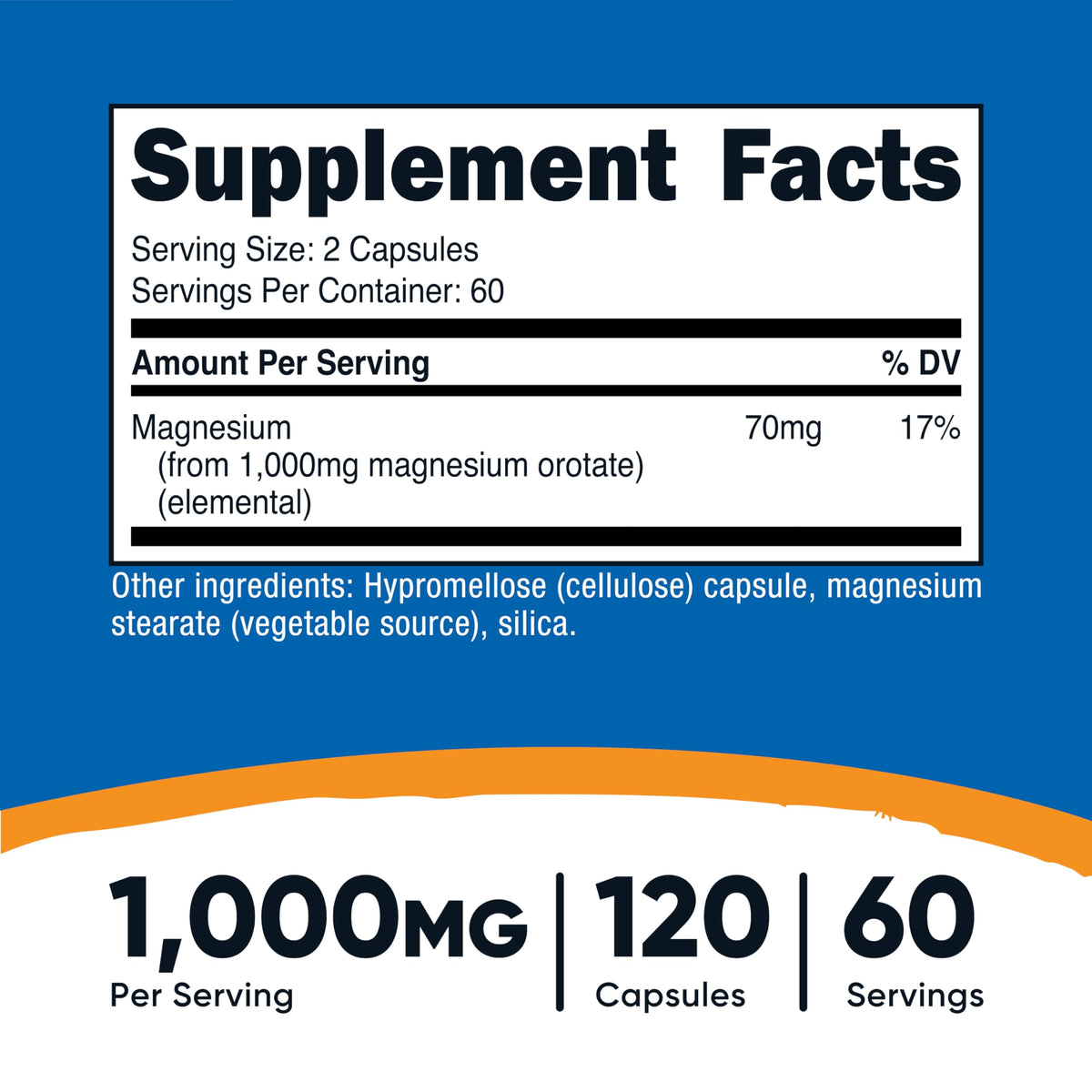 Nutricost Magnésium Orotate 1000mg capsules végétariennes