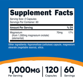 Nutricost Magnésium Orotate 1000mg capsules végétariennes