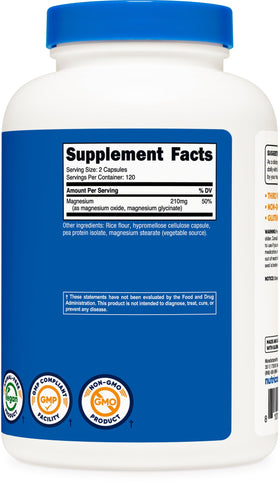 Nutricost Magnesium+ vue de côté avec dosage affiché