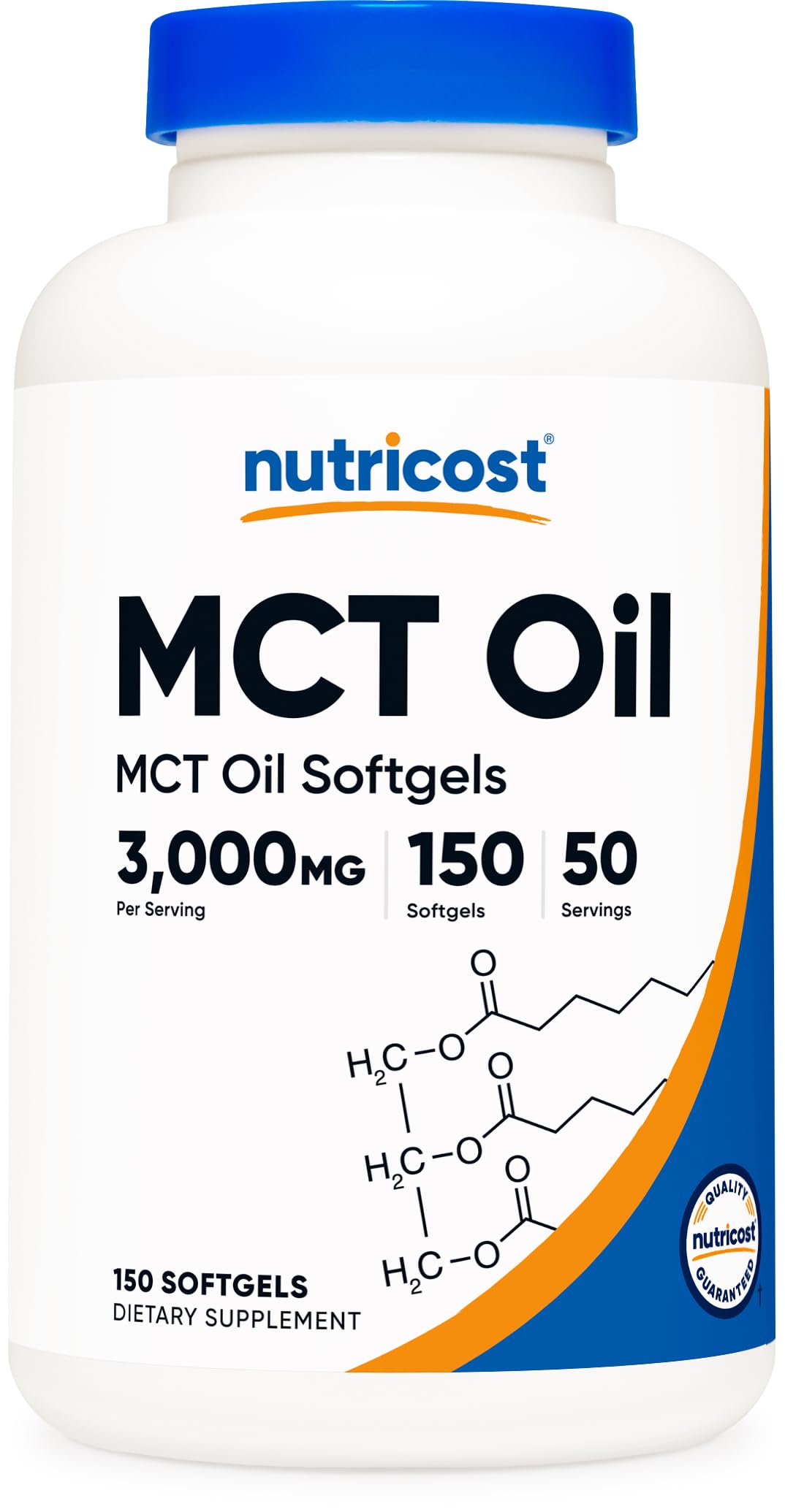 Nutricost MCT Oil Softgels 1000mg 150 SFG vue de face