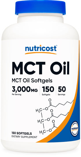 Nutricost MCT Oil Softgels 1000mg 150 SFG vue de face