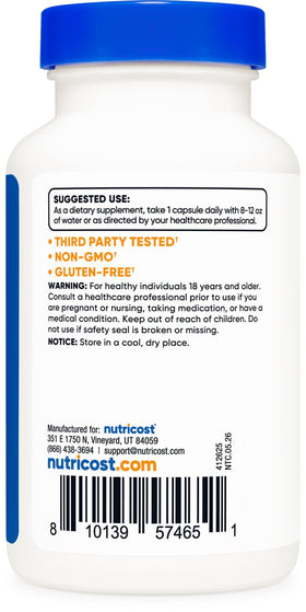 Nutricost Membrane de Coquille d'Œuf 500 mg - Flacon ouvert