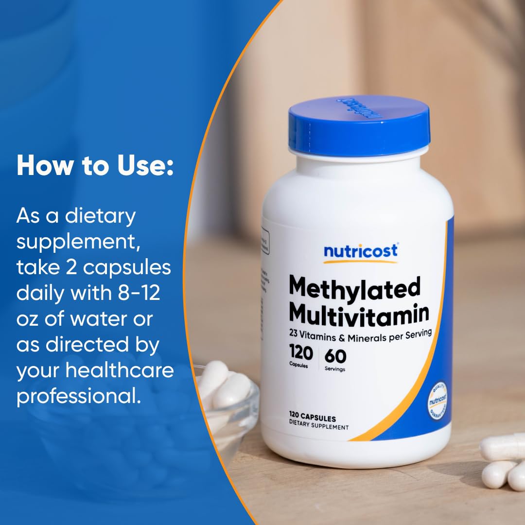 Nutricost Multivitamine Méthylée sur un bureau