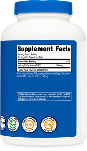 Nutricost N-Acetyl L-Cysteine 1000mg, comprimés dans un environnement quotidien