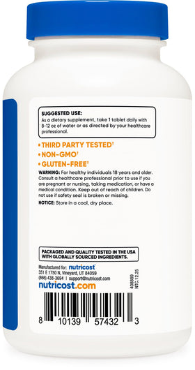 Nutricost N-Acetyl L-Cysteine 1000mg comprimés dans une main