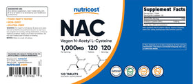 Nutricost N-Acetyl L-Cysteine 1000mg comprimés végétaliens