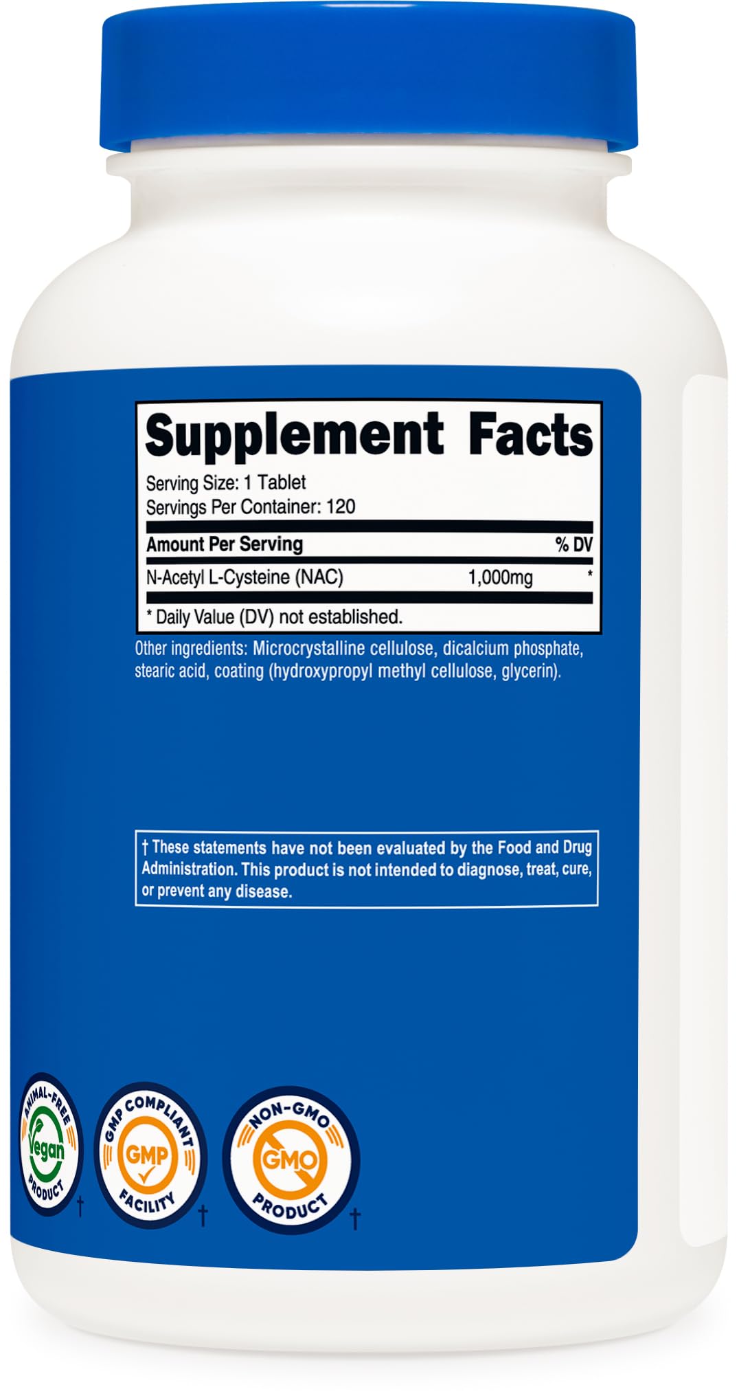 Nutricost N-Acetyl L-Cysteine 1000mg flacon ouvert