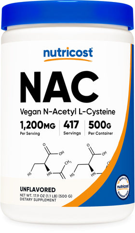 Nutricost N-Acetyl L-Cystéine 500g vue de face