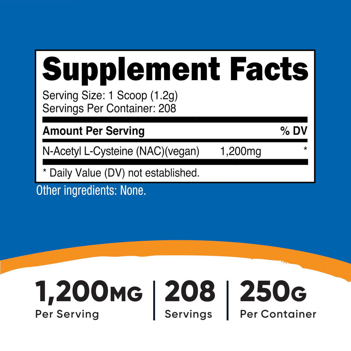 Nutricost N-Acetyl L-Cystéine Poudre 250g avec cuillère de dosage