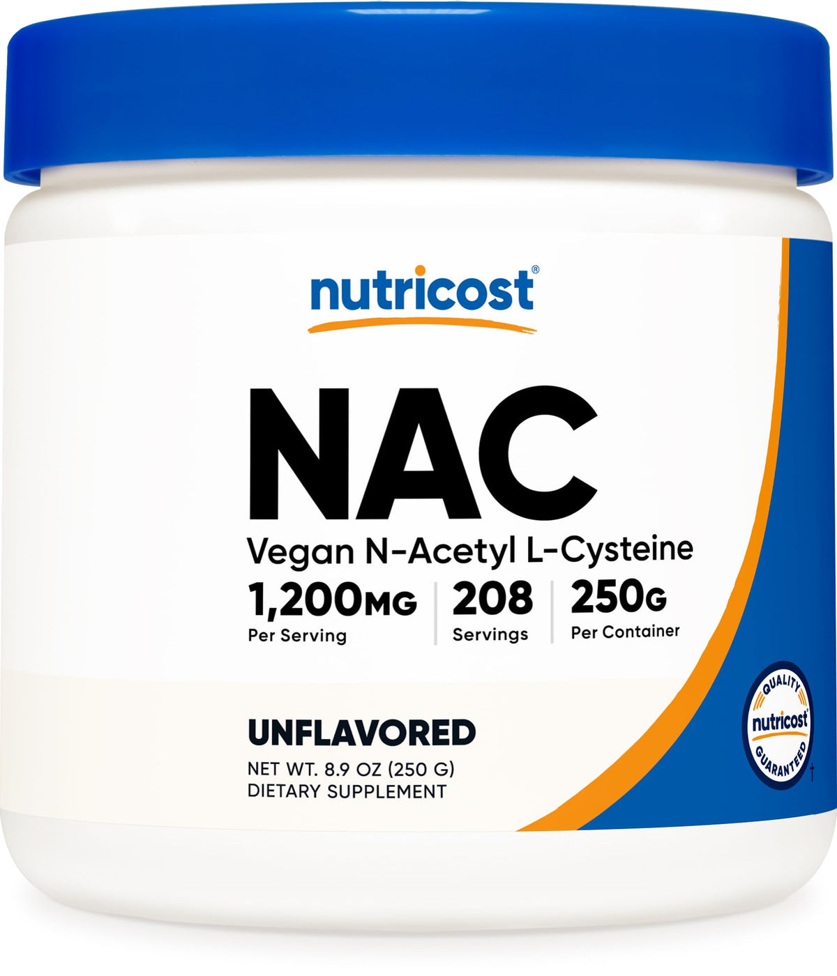 Nutricost N-Acetyl L-Cystéine Poudre 250g vue de face