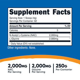 Nutricost NAC + Glycine Poudre 250g en utilisation dans un shake