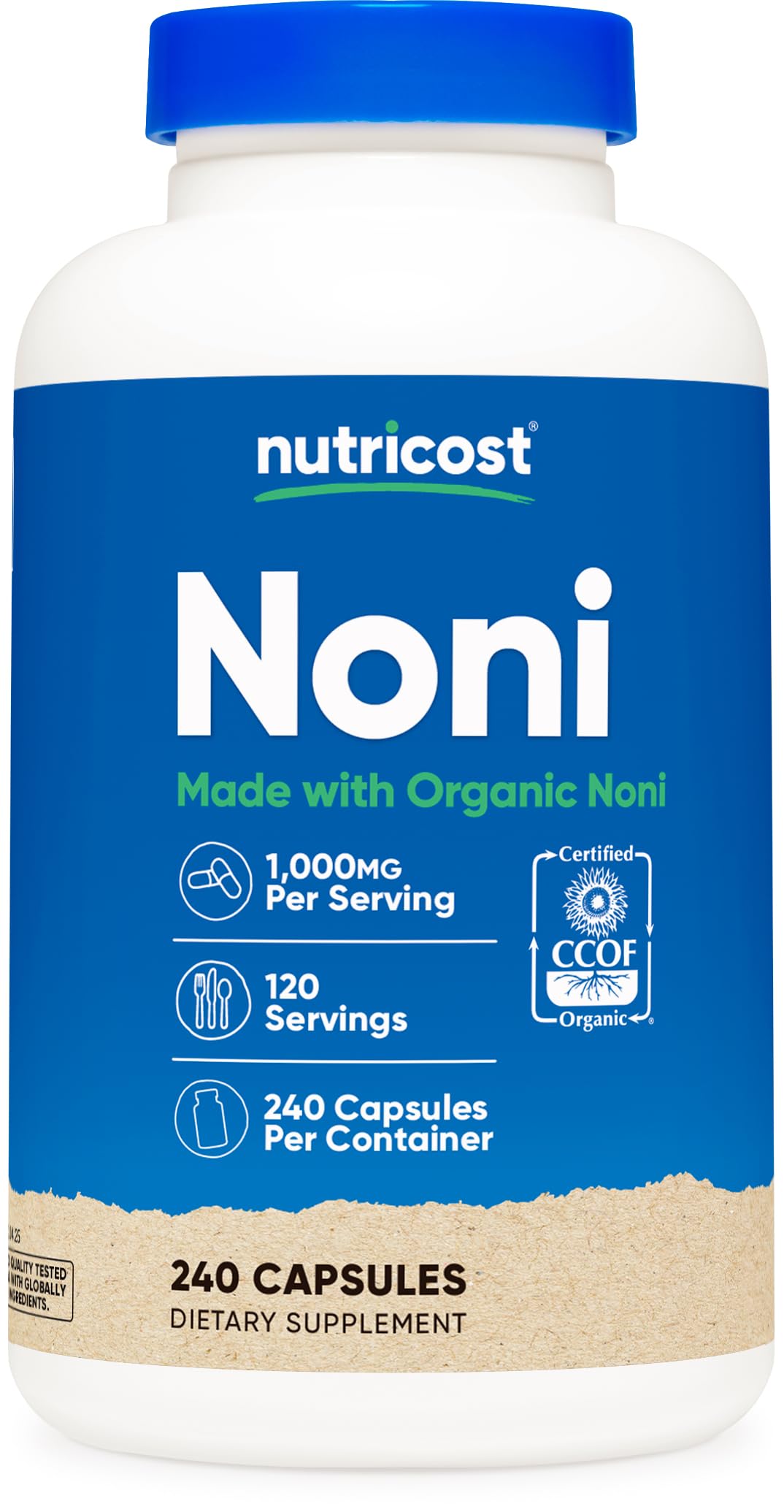 Nutricost Noni Capsules 240 capsules vue de face