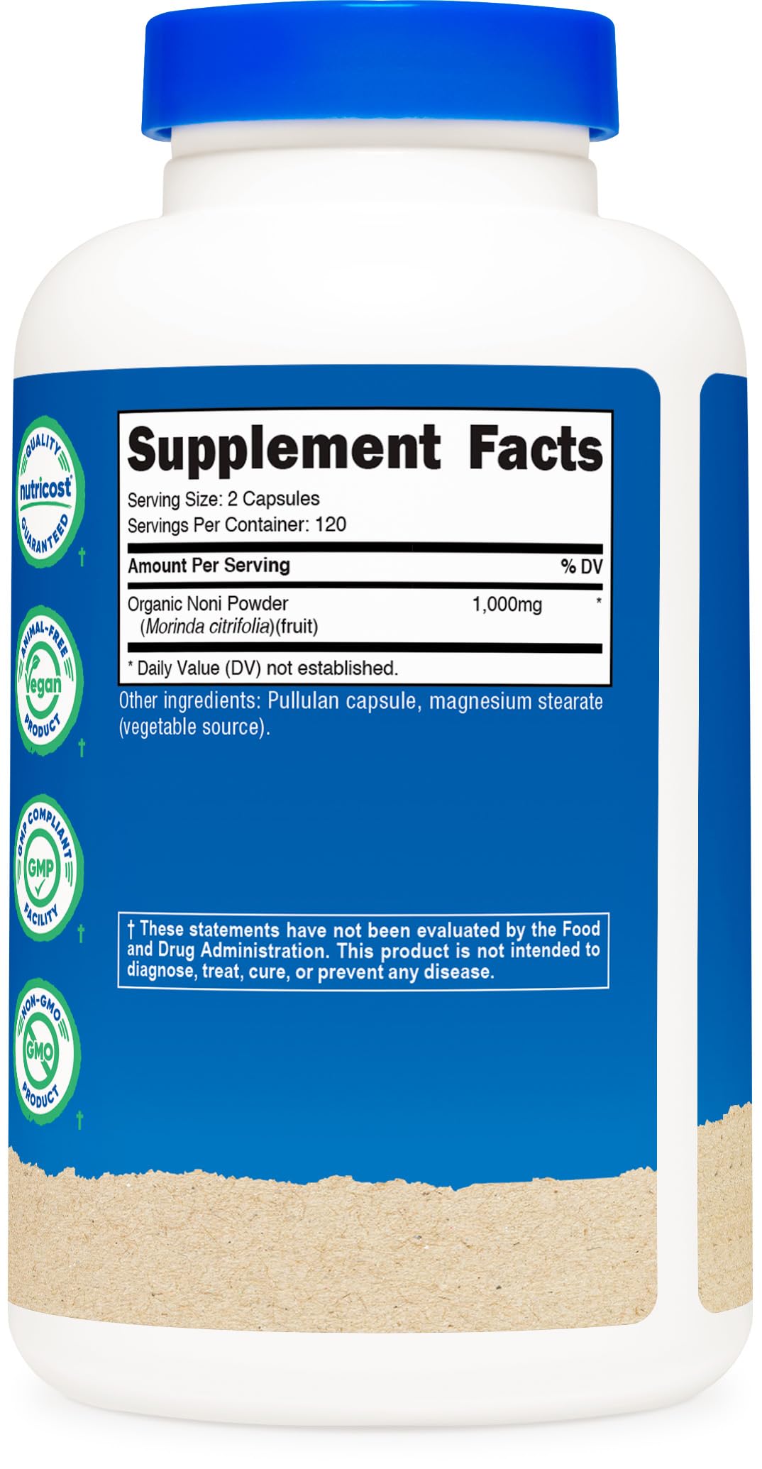 Nutricost Noni Capsules près de légumes frais